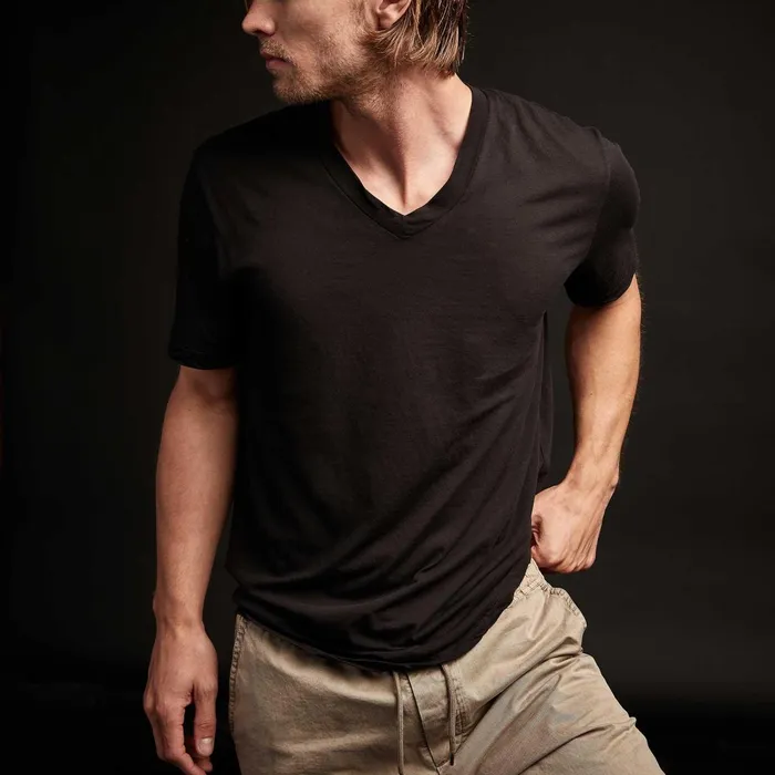 Men TShirts James Perse 3 Pack Short Sleeve V Neck Tee Black