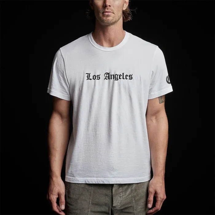 Men TShirts James Perse La Gothic Short Sleeve Crew White