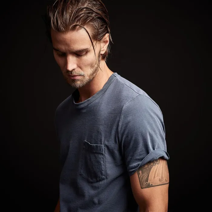 Men TShirts James Perse Lightweight Jersey Pocket Tee Sea Captain Pigment