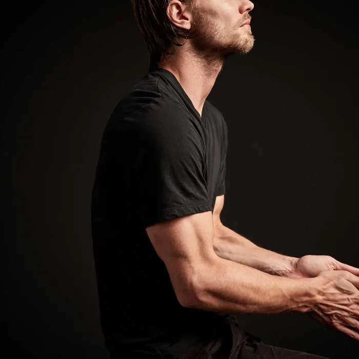 Men TShirts James Perse Luxe Lotus Jersey V Neck Black