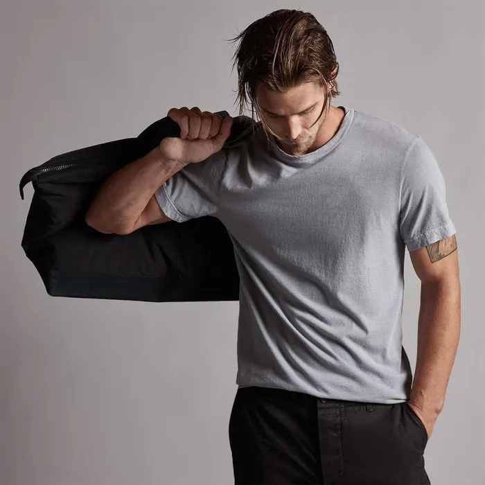 Men TShirts James Perse Short Sleeve Crew Neck Breeze Pigment