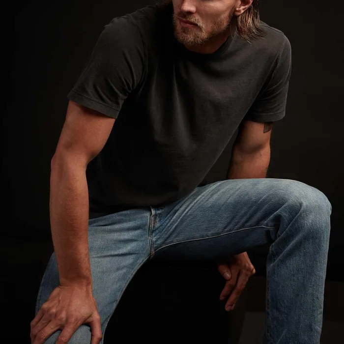 Men TShirts James Perse Short Sleeve Crew Neck Carbon Pigment