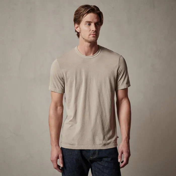 Men TShirts James Perse Short Sleeve Crew Neck Toast Pigment