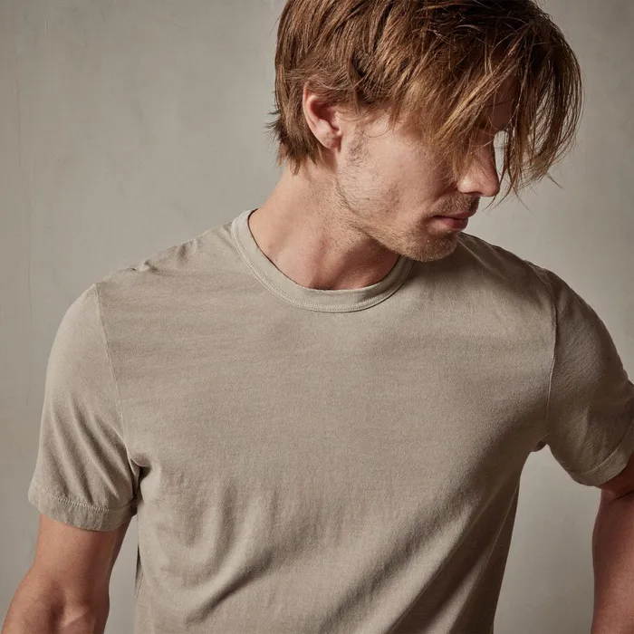 Men TShirts James Perse Short Sleeve Crew Neck Toast Pigment