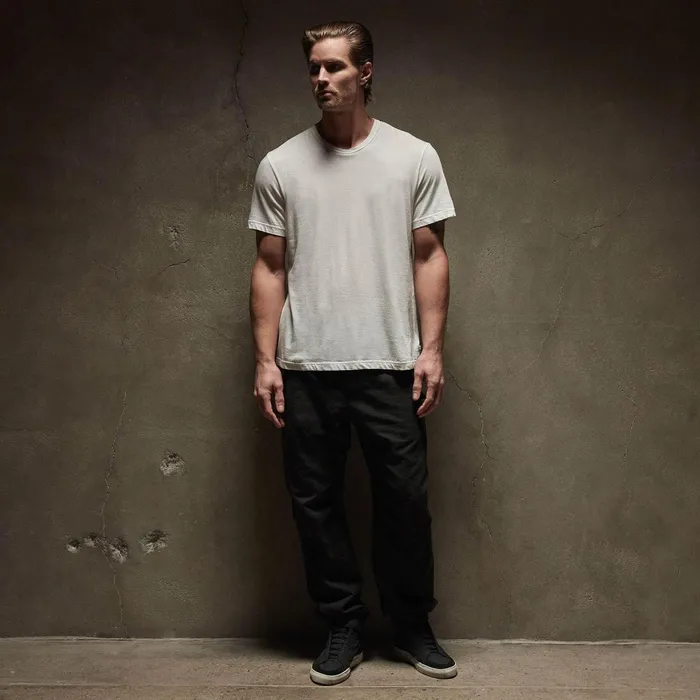 Men TShirts James Perse Short Sleeve Crew Neck White