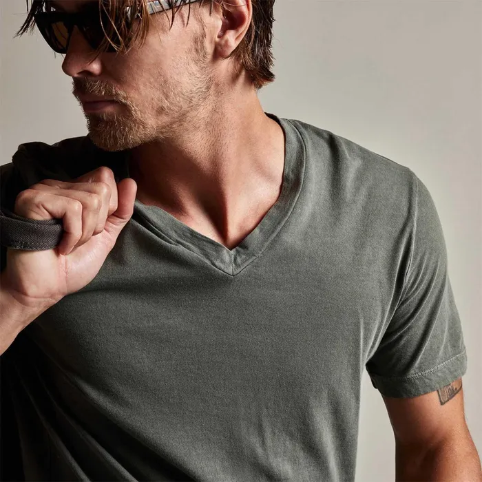 Men TShirts James Perse Short Sleeve V Neck Alligator Pigment