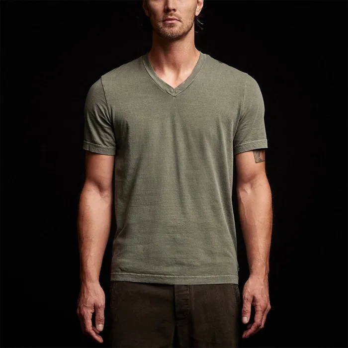 Men TShirts James Perse Short Sleeve V Neck Alligator Pigment