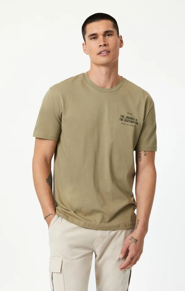Men The Journey Print TShirt In Mermaid Mavi Jeans TShirts