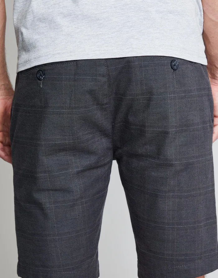 Men Threadbare Luxe Black Check Slim Fit Chino Shorts Black Threadbare Shorts Men Threadbare Luxe Black Check Slim Fit Chino Shorts Black Threadbare Shorts
