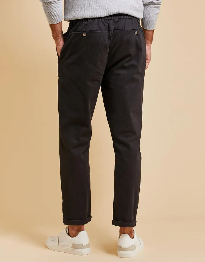 Men Threadbare Luxe Black Formal Drawstring Trousers Black Threadbare Trousers and Cargos Men Threadbare Luxe Black Formal Drawstring Trousers Black Threadbare Trousers and Cargos