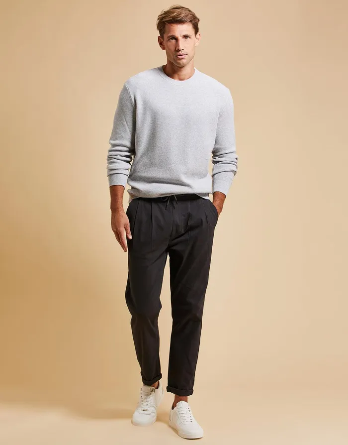 Men Threadbare Luxe Black Formal Drawstring Trousers Black Threadbare Trousers and Cargos Men Threadbare Luxe Black Formal Drawstring Trousers Black Threadbare Trousers and Cargos