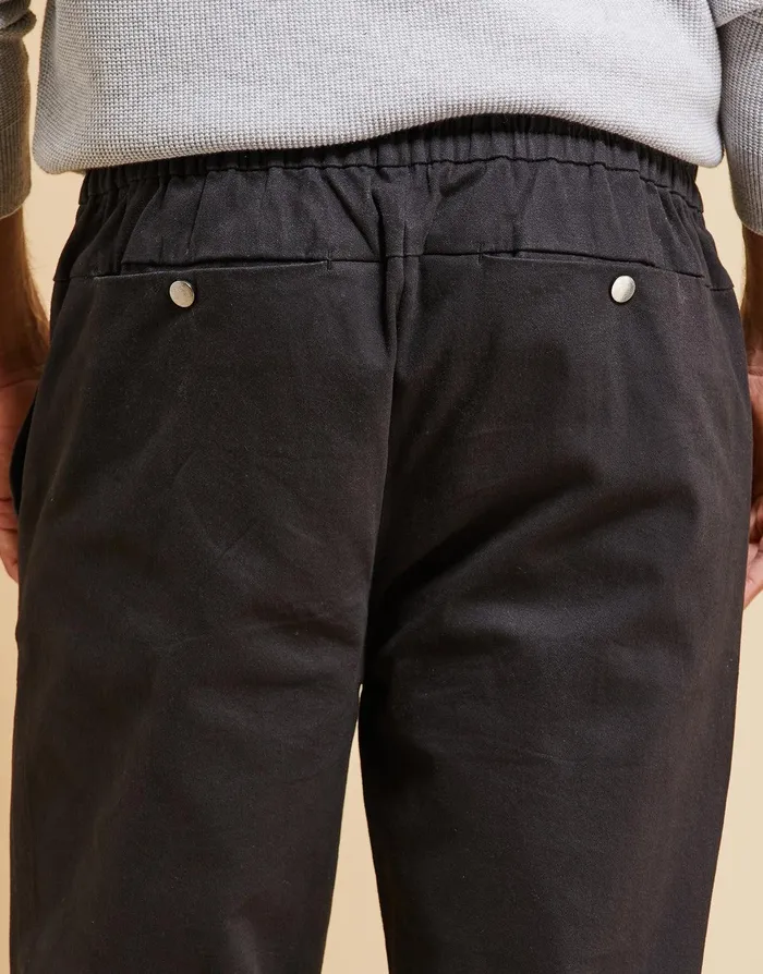 Men Threadbare Luxe Black Formal Drawstring Trousers Black Threadbare Trousers and Cargos Men Threadbare Luxe Black Formal Drawstring Trousers Black Threadbare Trousers and Cargos