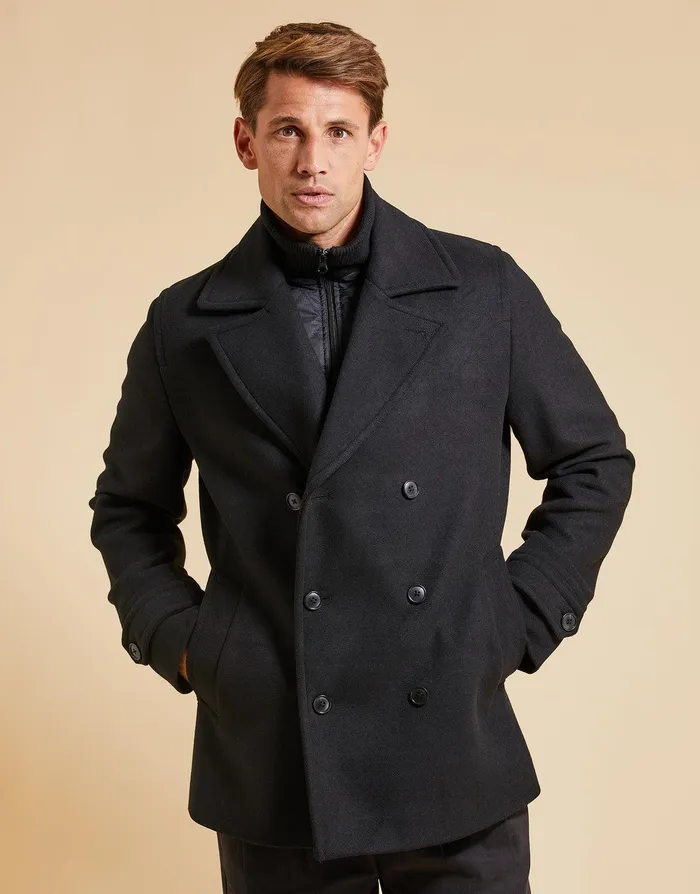 Men Threadbare Luxe Black Mock Layer Tailored Coat Black Threadbare Jacket and Coats Men Threadbare Luxe Black Mock Layer Tailored Coat Black Threadbare Jacket and Coats
