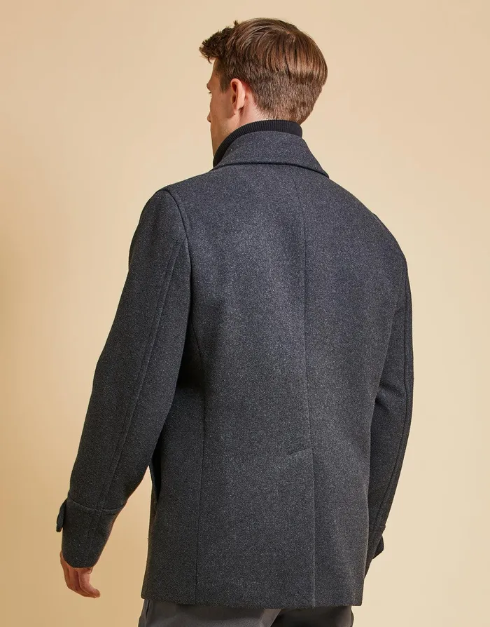 Men Threadbare Luxe Charcoal Mock Layer Tailored Coat Charcoal Threadbare Jacket and Coats Men Threadbare Luxe Charcoal Mock Layer Tailored Coat Charcoal Threadbare Jacket and Coats