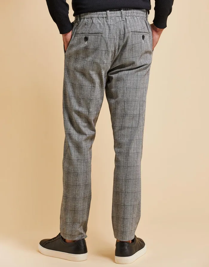 Men Threadbare Luxe Grey Check Semi Formal Trousers Grey Threadbare Trousers and Cargos Men Threadbare Luxe Grey Check Semi Formal Trousers Grey Threadbare Trousers and Cargos
