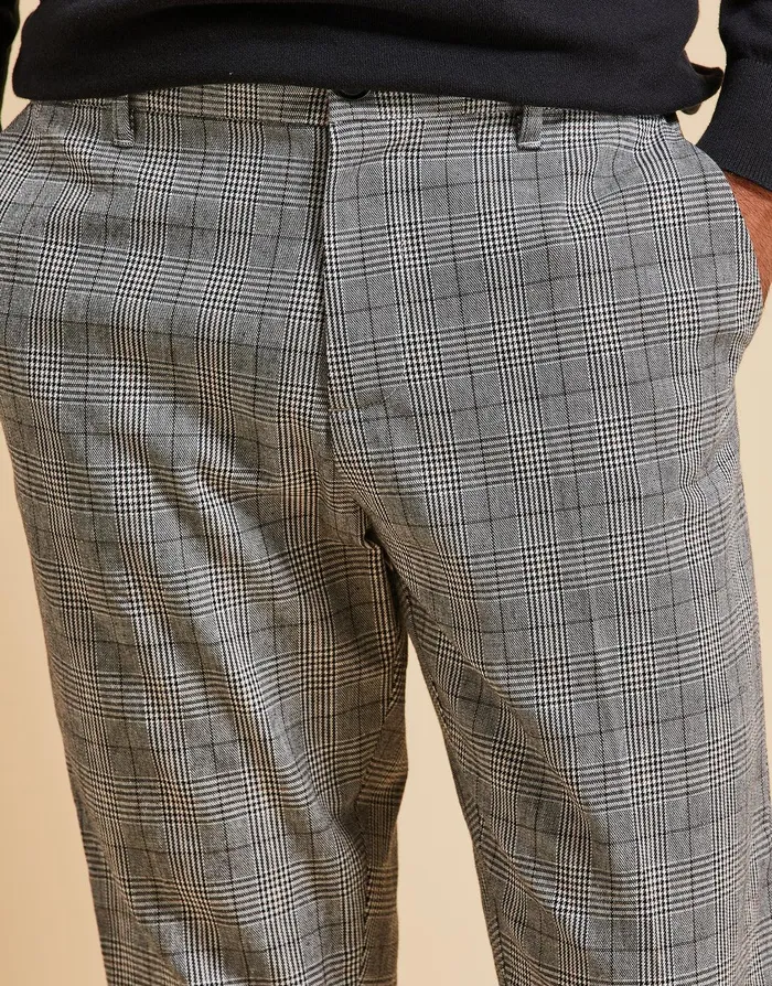 Men Threadbare Luxe Grey Check Semi Formal Trousers Grey Threadbare Trousers and Cargos Men Threadbare Luxe Grey Check Semi Formal Trousers Grey Threadbare Trousers and Cargos