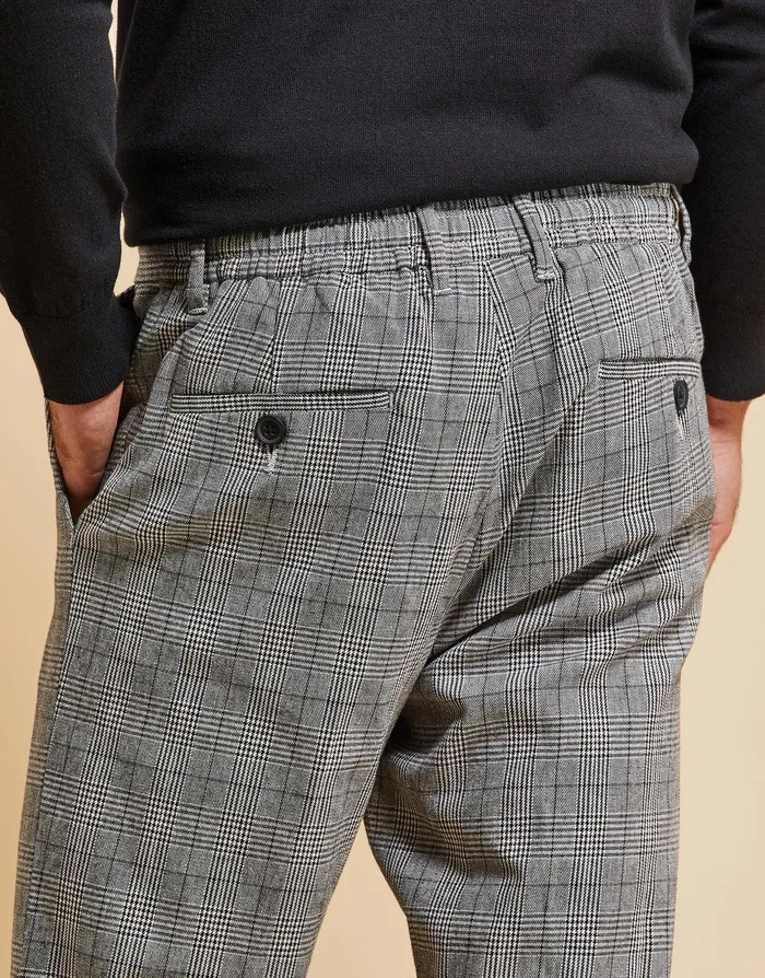 Men Threadbare Luxe Grey Check Semi Formal Trousers Grey Threadbare Trousers and Cargos Men Threadbare Luxe Grey Check Semi Formal Trousers Grey Threadbare Trousers and Cargos
