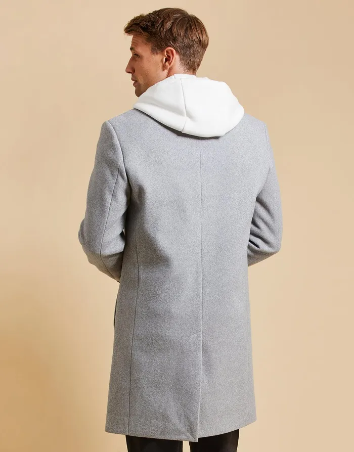 Men Threadbare Luxe Light Grey Marl Tailored Coat Light Grey Marl Threadbare Jacket and Coats Men Threadbare Luxe Light Grey Marl Tailored Coat Light Grey Marl Threadbare Jacket and Coats