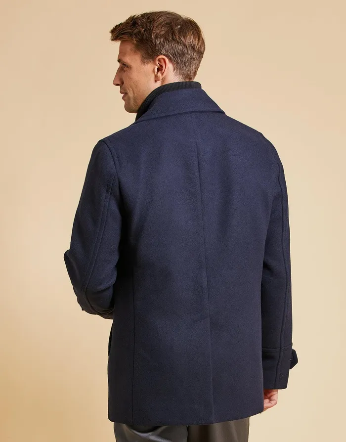 Men Threadbare Luxe Navy Mock Layer Tailored Coat Navy Threadbare Jacket and Coats Men Threadbare Luxe Navy Mock Layer Tailored Coat Navy Threadbare Jacket and Coats