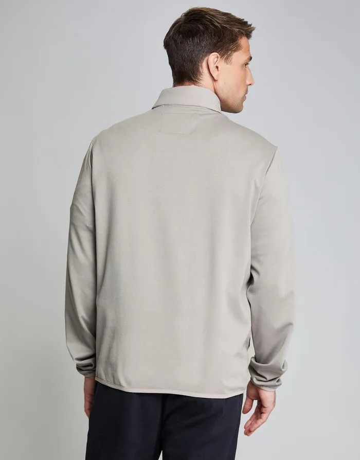 Men Threadbare Luxe Stone Quilted Hybrid Funnel Neck Jacket Stone Threadbare Jacket and Coats