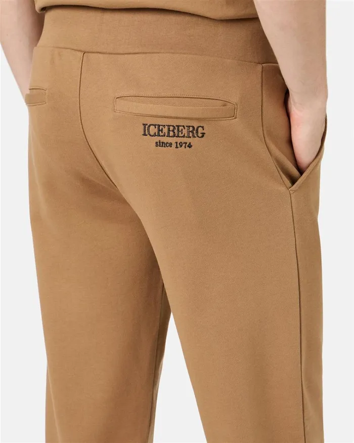 Men TROUSERS Iceberg Fleece Joggers With Logo Men TROUSERS Iceberg Fleece Joggers With Logo