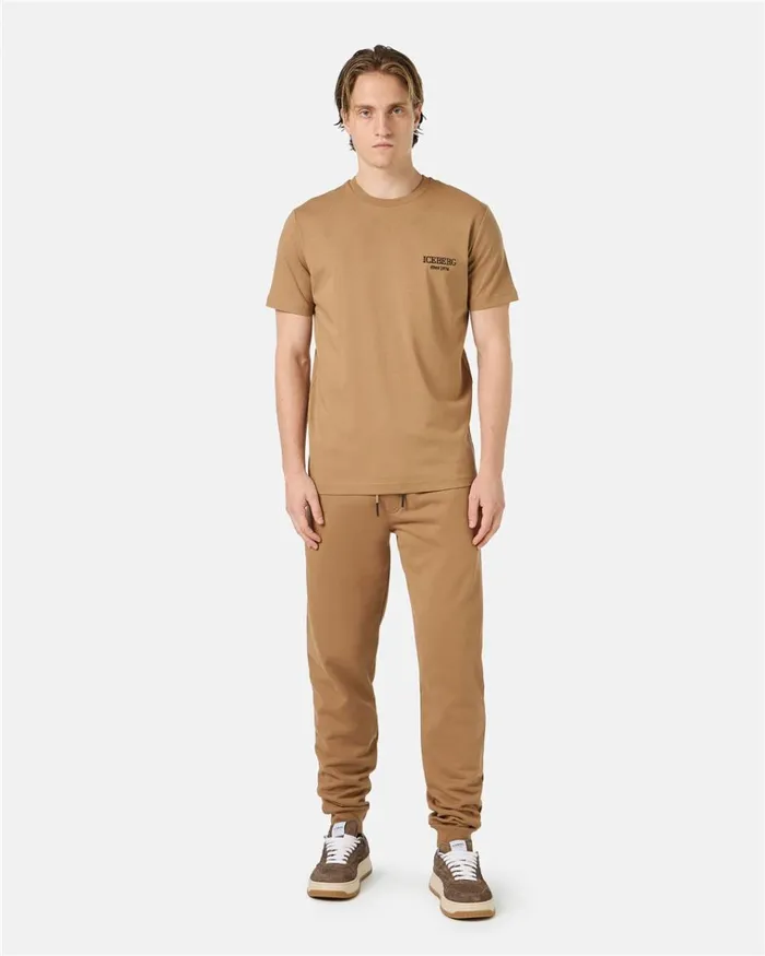 Men TROUSERS Iceberg Fleece Joggers With Logo Men TROUSERS Iceberg Fleece Joggers With Logo