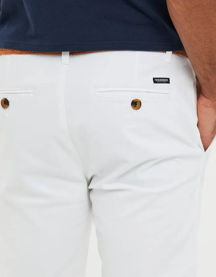 Men White Belted Chino Shorts White Threadbare Shorts Men White Belted Chino Shorts White Threadbare Shorts
