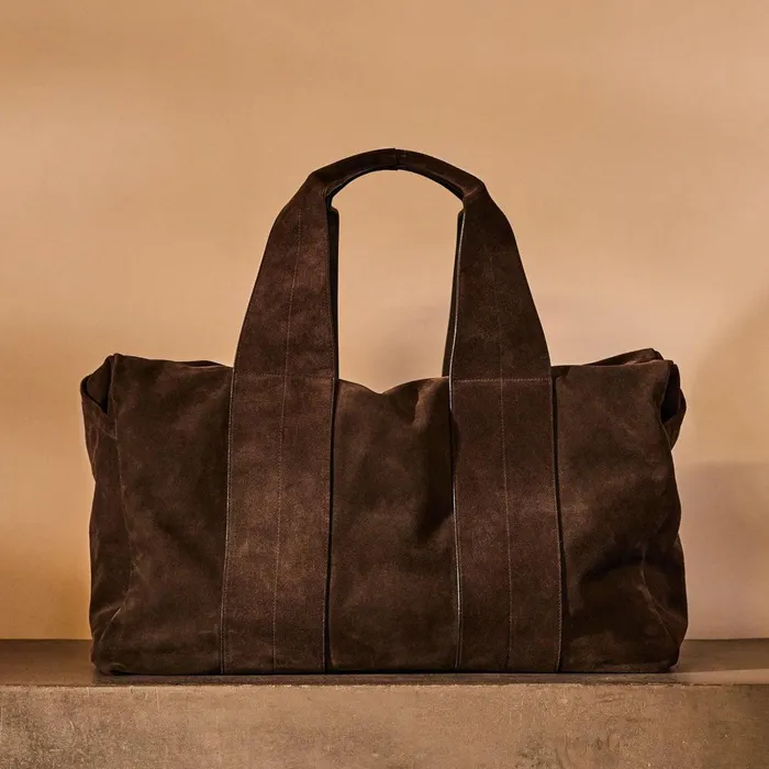 MenWomen Duffel Bags James Perse Suede Montecito Weekend Bag Cafe