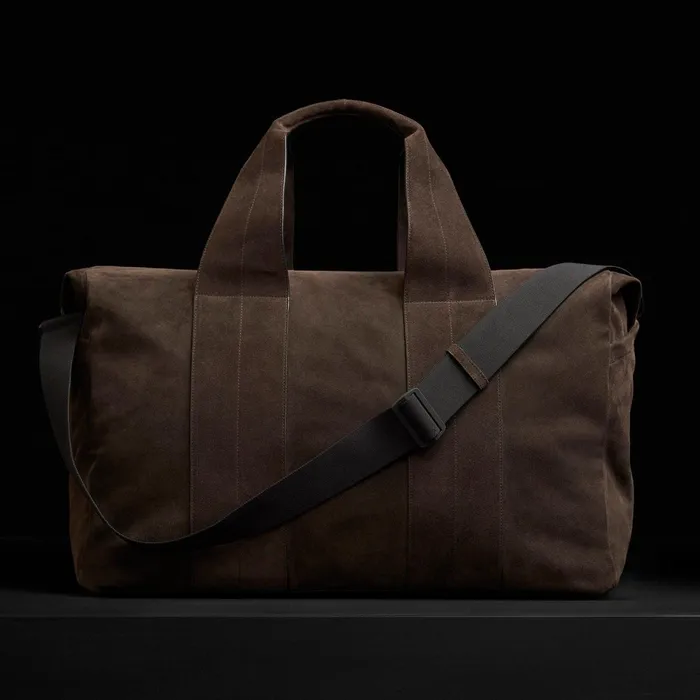 MenWomen Duffel Bags James Perse Suede Montecito Weekend Bag Cafe