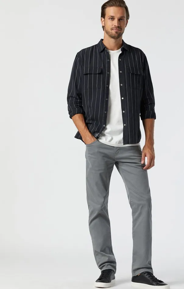 Men Zach Straight Leg In Grey Twill Mavi Jeans Pants Men Zach Straight Leg In Grey Twill Mavi Jeans Pants