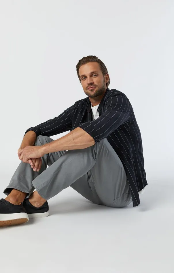 Men Zach Straight Leg In Grey Twill Mavi Jeans Pants Men Zach Straight Leg In Grey Twill Mavi Jeans Pants