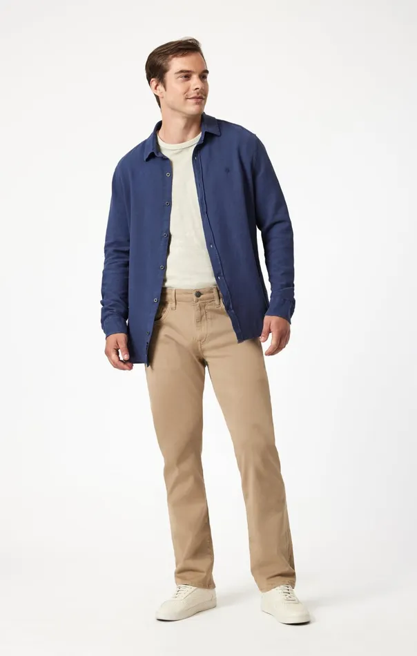 Men Zach Straight Leg In Khaki Casual Twill Mavi Jeans Pants