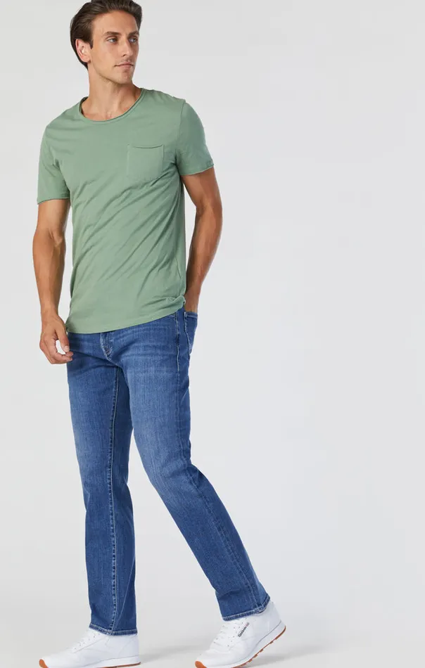 Men Zach Straight Leg Jeans In Mid Indigo Brushed Williamsburg Mavi Jeans Denim Men Zach Straight Leg Jeans In Mid Indigo Brushed Williamsburg Mavi Jeans Denim