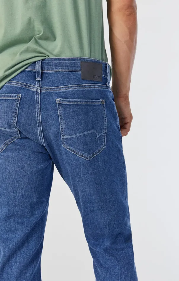 Men Zach Straight Leg Jeans In Mid Indigo Brushed Williamsburg Mavi Jeans Denim Men Zach Straight Leg Jeans In Mid Indigo Brushed Williamsburg Mavi Jeans Denim