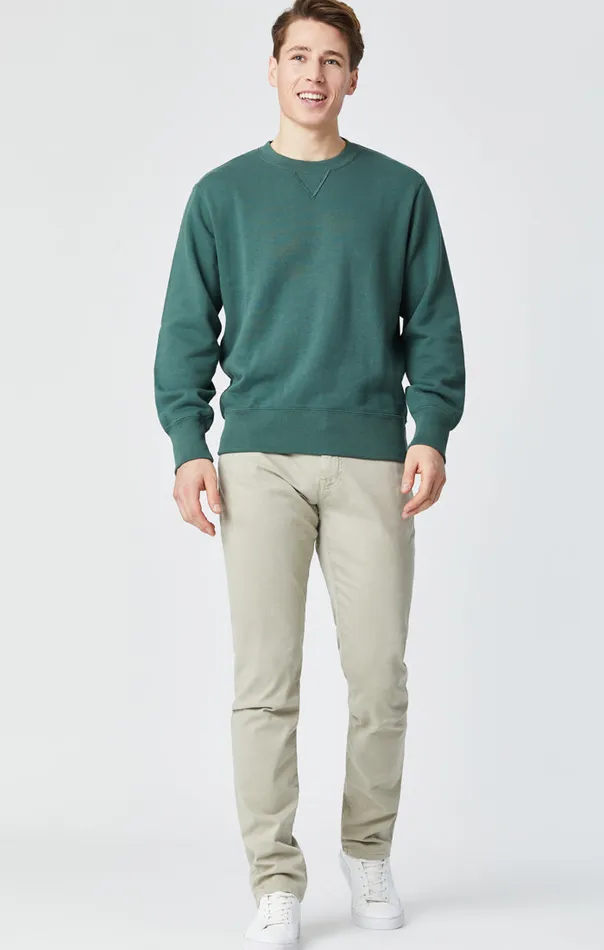 Men Zach Straight Leg Pants In Stone Grey Sateen Mavi Jeans Pants