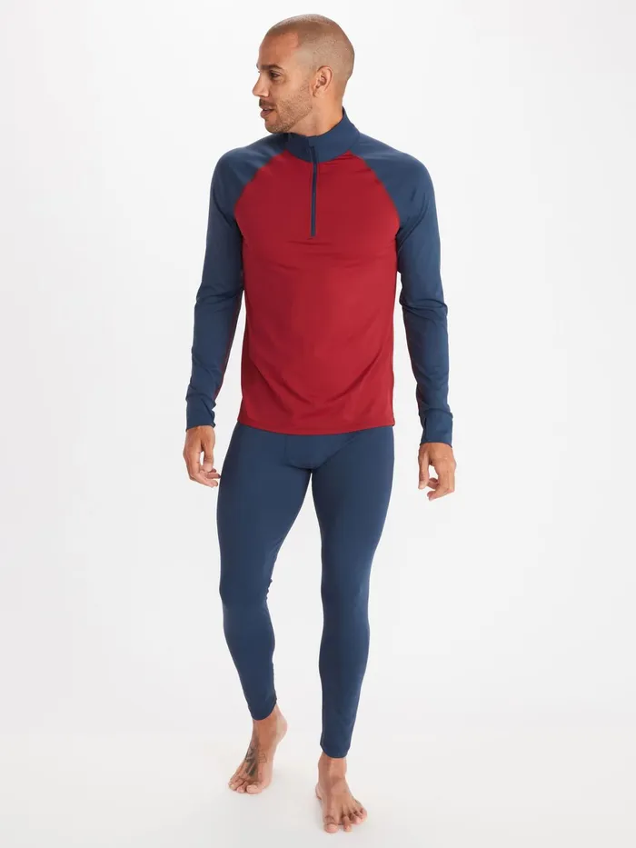 Mens LongSleeve Shirts Marmot Baselayer Zip Jacket Black