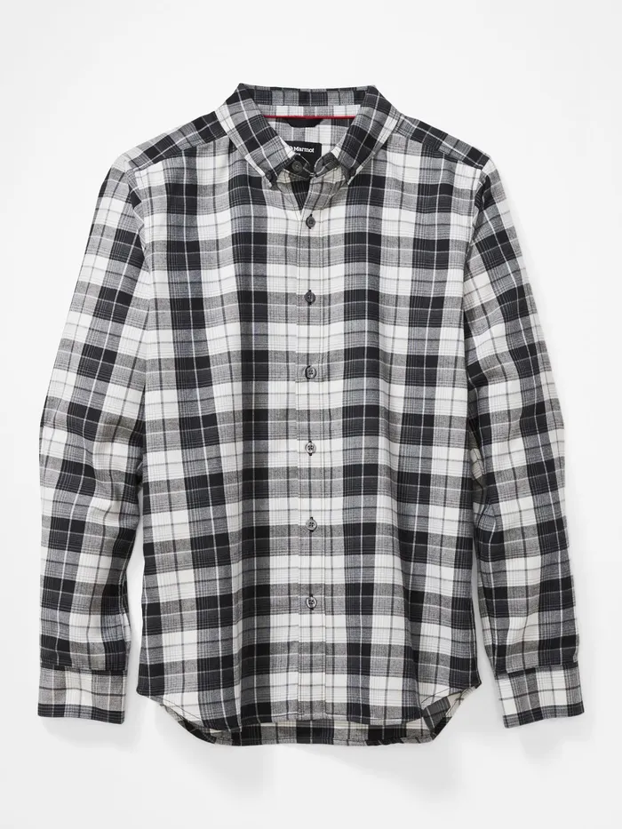 Mens LongSleeve Shirts Marmot Harkins Lightweight Flannel LongSleeve Shirt Black
