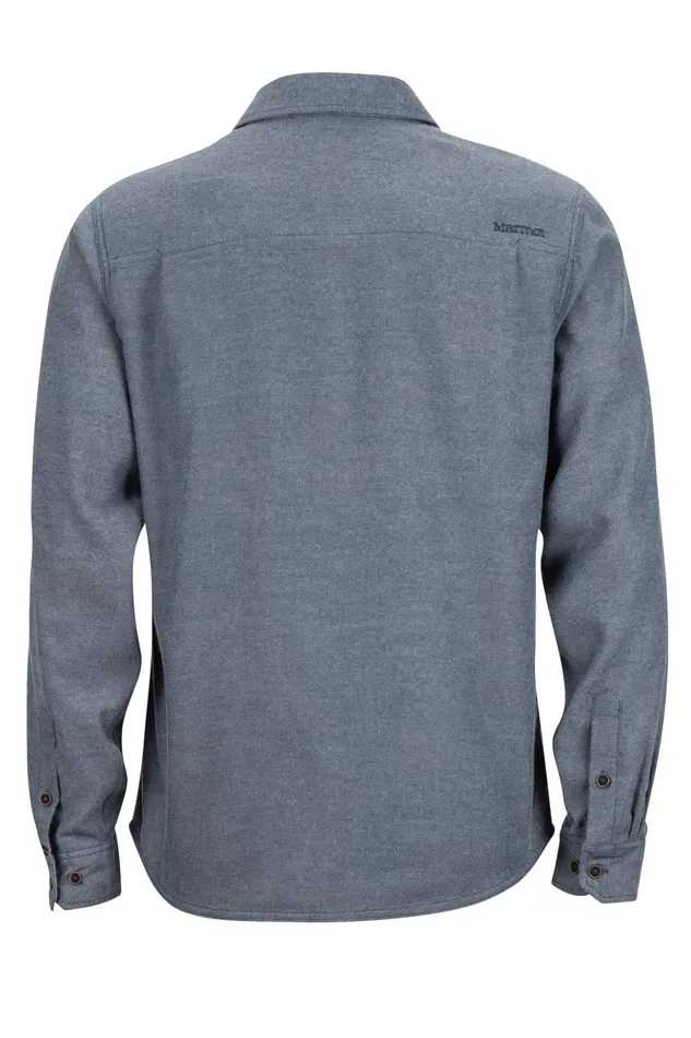 Mens LongSleeve Shirts Marmot Hobson Midweight Flannel LongSleeve Shirt Dark Indigo Heather