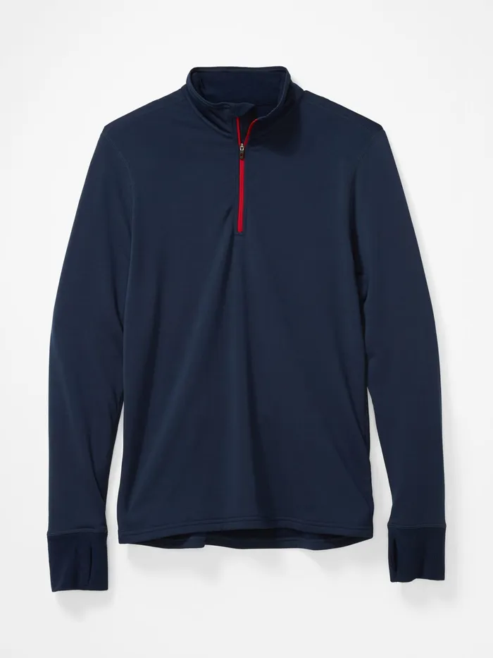 Mens LongSleeve Shirts Marmot Polartec Baselayer Zip Jacket Dark Indigo