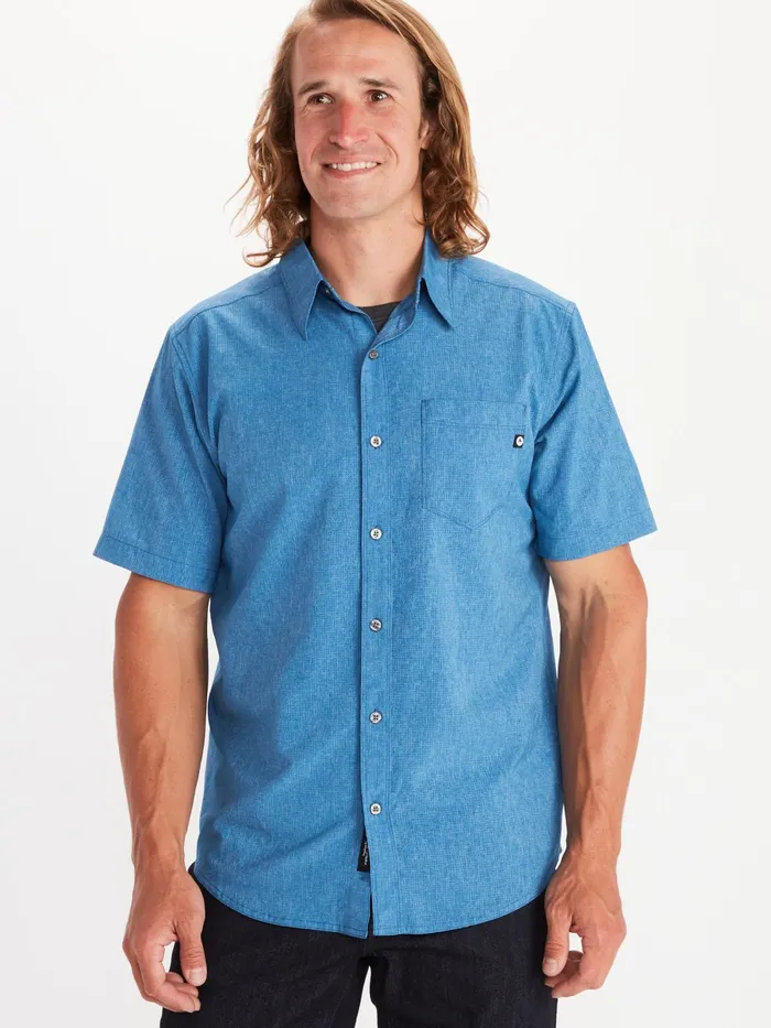 Mens ShortSleeve Shirts Marmot Aerobora Ss Varsity Blue