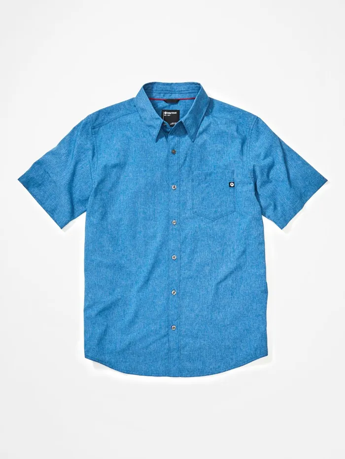 Mens ShortSleeve Shirts Marmot Aerobora Ss Varsity Blue