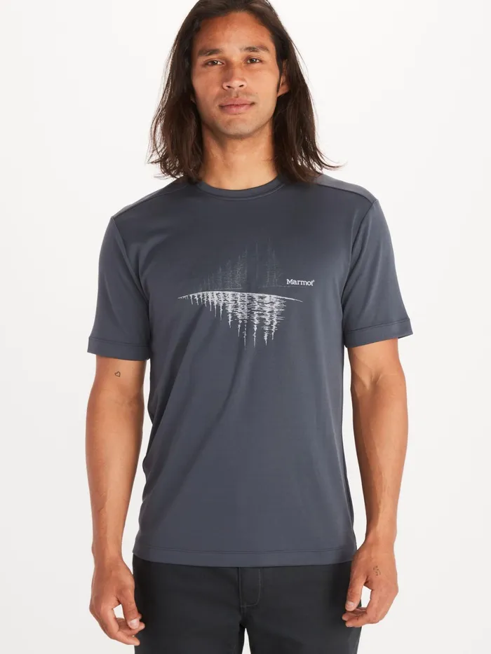 Mens ShortSleeve Shirts Marmot Hike Leisure ShortSleeve TShirt Dark Steel