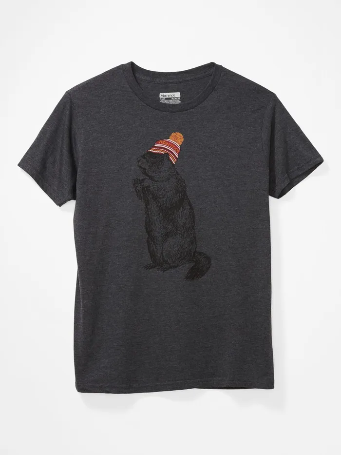 Mens ShortSleeve Shirts Marmot Pom Pom ShortSleeve TShirt New Charcoal Heather Mens ShortSleeve Shirts Marmot Pom Pom ShortSleeve TShirt New Charcoal Heather