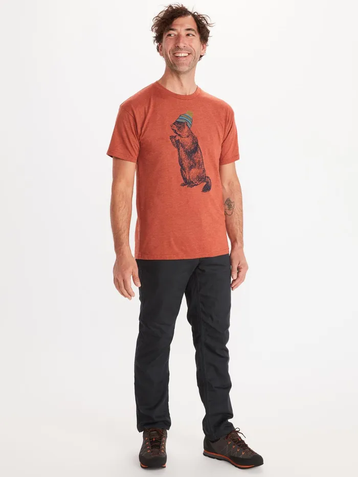 Mens ShortSleeve Shirts Marmot Pom Pom ShortSleeve TShirt New Charcoal Heather