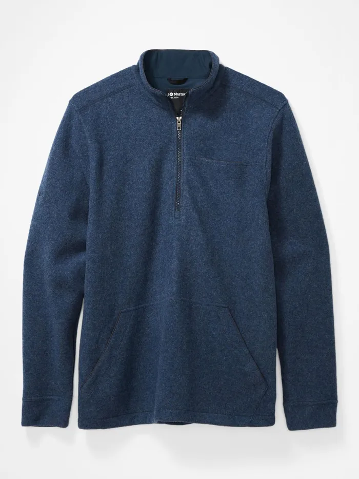 Mens Sweatshirts And Hoodies Marmot Ryerson Zip Fleece Pullover Dark Indigo Heather