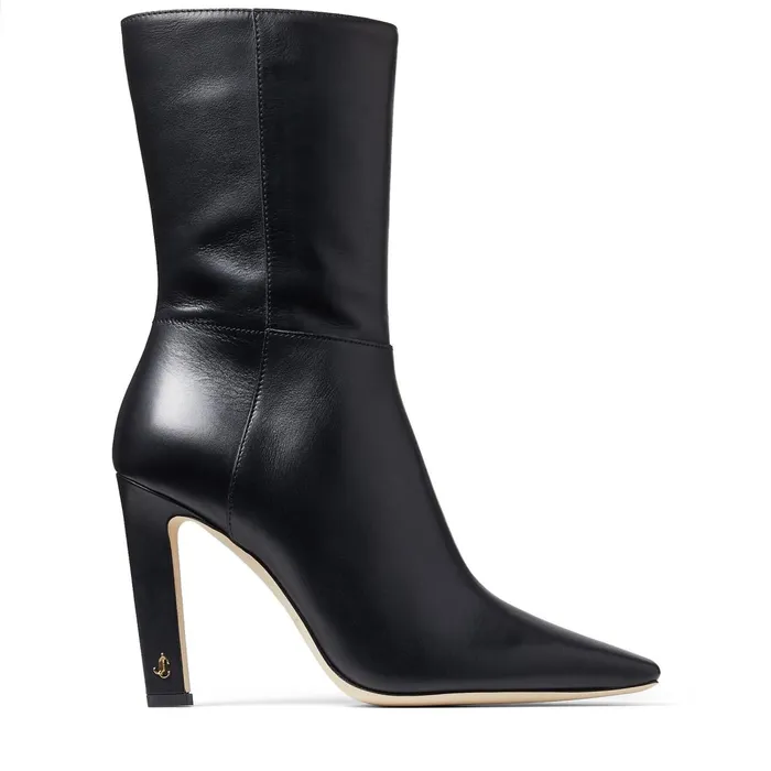 Merle 100 Black Soft Calf Leather Block Heel Ankle Boots Black Women JIMMY CHOO Boots Merle 100 Black Soft Calf Leather Block Heel Ankle Boots Black Women JIMMY CHOO Boots