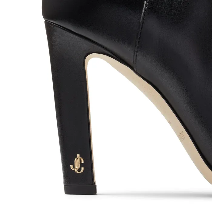 Merle 100 Black Soft Calf Leather Block Heel Ankle Boots Black Women JIMMY CHOO Boots Merle 100 Black Soft Calf Leather Block Heel Ankle Boots Black Women JIMMY CHOO Boots