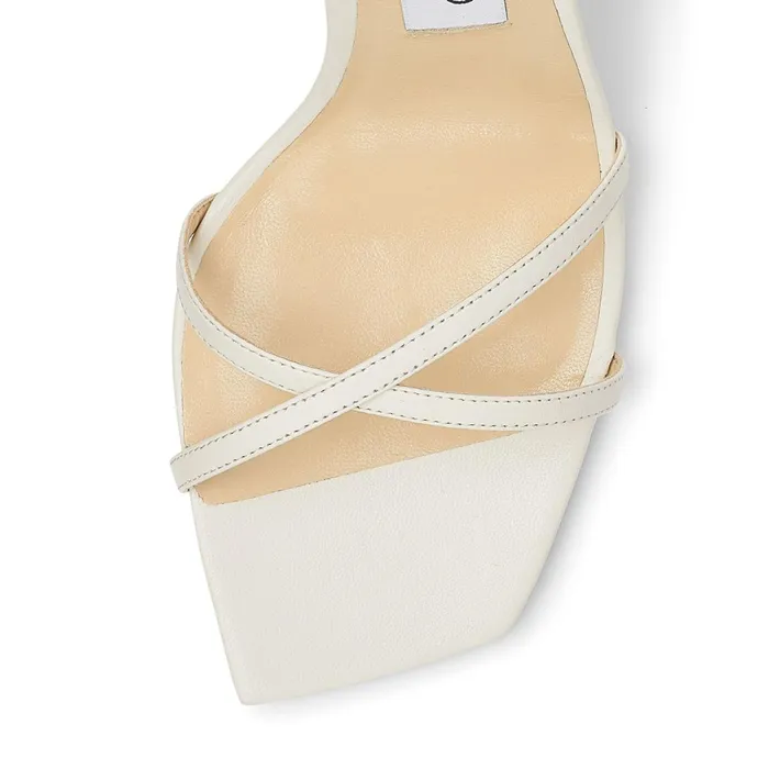 Metz 100 Latte Nappa Leather Sandals With JcChain Embellishment Latte Women JIMMY CHOO Sandals