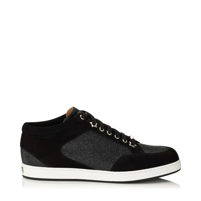 Miami Black Fine Glitter And Suede Sneakers Blackblack Women JIMMY CHOO Sneakers