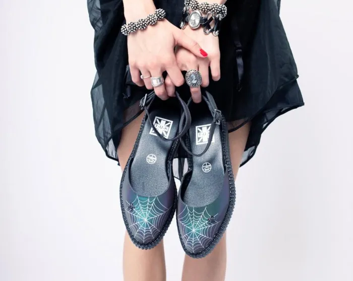 Midnight Chameleon Spiderweb Glow Sandal Women TUK Shoes Mary Janes Midnight Chameleon Spiderweb Glow Sandal Women TUK Shoes Mary Janes